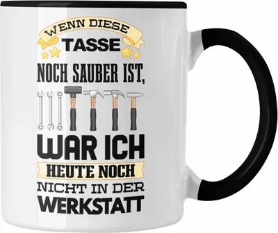 Produktbild von Trendation - Werkstatt Tasse KFZ Mechaniker Mechatroniker Geschenkidee (Schwarz)
