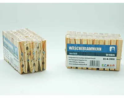 Obrázok produktu pre Kolíky na oblečenie, 50 ks, drevo, 7,5 x 1 cm