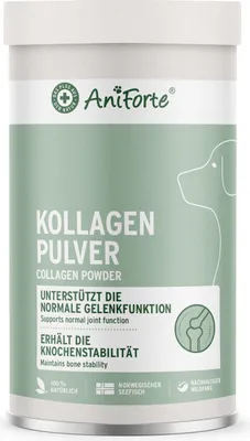 Produktbild von AniForte Kollagen für Hunde 450g – Natürliches Gelenkpulver Hund, Collagen zur Unterstützung der Gelenke, Sehnen & Bänder, für Agilität