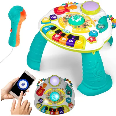 Zdjęcie produktu dla Stolik Edukacyjny Interaktywny 2W1 Panel Muzyczny Muzyka Bluetooth Ricokids