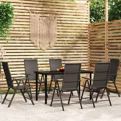 Produktbild von The Living Store 7-tlg. Garten-Essgruppe Schwarz