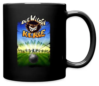 Produktbild von Spreadshirt Die Wilden Kerle Angriff Tasse Einfarbig, One size, Schwarz