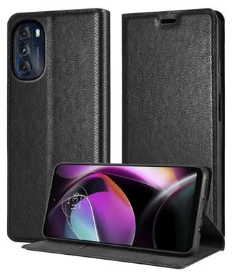 Produktbild von Cadorabo Hülle für Motorola MOTO G 5G 2022 Schutz Hülle in Schwarz Handyhülle Etui Case Cover Magnetverschluss