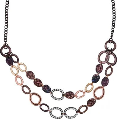 Produktbild von Steuer Modeschmuck Collierkette Metall 56 dunkelbraun Glasstein 445050014