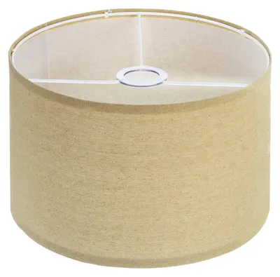 Trommellampenschirm E27, Leinen, 30,5x30,5x20,3 cm, Jute Gelb