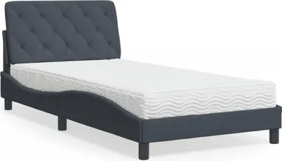 Obrázek produktu pro vidaXL Postel s matrací tmavě šedá 100x200 cm sametová