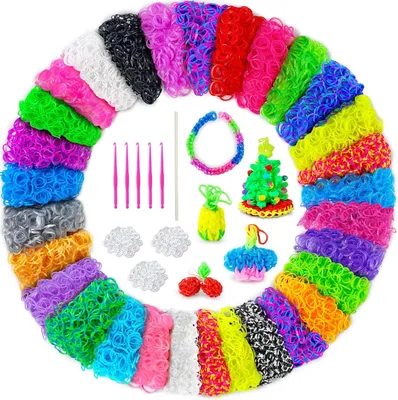 Produktbild von Loom Bands Set, 6000 elastische Bänder, 30 Farben, für kreative DIY-Projekte