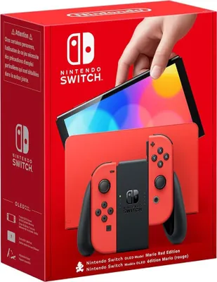 Obrázek produktu pro Nintendo Switch - OLED Model - Mario Red Edition, Nintendo Switch, NVIDIA Custom Tegra, Červená, Analogový/digitální, Směrový kříž, Tlačítko domů, Tlačítko napájení, Knoflíky
