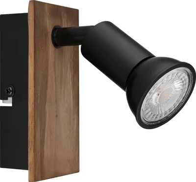 Produktbild von GLOBO 57998-1W DREW Strahler Holz dunkelbraun, 1x GU10
