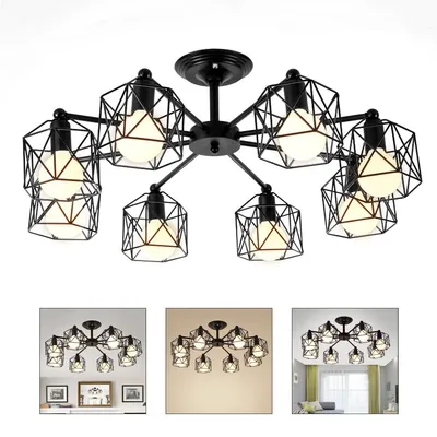 Produktbild von Deckenleuchte 8 Köpfe Deckenlampe für Wohnzimmer,Keine Glühbirne,80*25 cm,E27