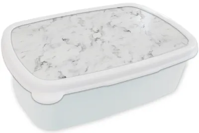 Produktbild von KitchenYeah® Lunchbox Brotzeit Brotdose 17x11 cm Marmor - Luxus - Weiß - Grau - Marmoroptik Kinder Brotzeitdose - Lunch Box - Kinder - Sandwich-Box - Schulbox - Lunch Boxen