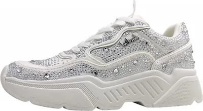 Immagine prodotto di Scarpe da ginnastica da donna, modello stringato, colore bianco, adatte al tempo libero