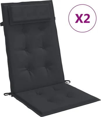 Produktbild von vidaXL Hochlehner-Auflagen 2 Stk. Schwarz Oxford-Gewebe