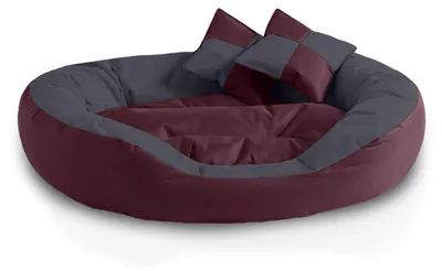 Produktbild von BedDog® 4in1 Hundebett SABA, Hundekissen, abwischbar,XL,CHERRY-ROCK (bordeaux/grau)