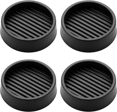 Produktbild von 4er Set rutschfeste Gummi-Möbeluntersetzer, rund 5 cm, für Stühle (Schwarz)