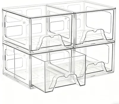 Produktbild von Make-up Organizer Acryl, transparente Aufbewahrungsbox, 4 Schubladen, für Badezimmer