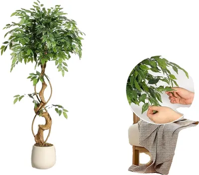Obrázok produktu pre Umelý strom Ficus, viacvrstvový dizajn, elegantná domáca dekorácia, 4FT - 122 cm