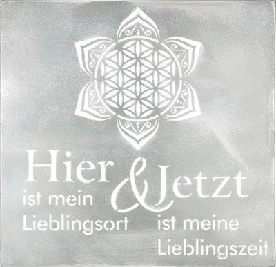 Produktbild von Gilde Wandrelief, quadratisch, "Mandala", Lebensblumenmotiv, Spruch, Metall, silberfarben, VE 2, L. 1 cm, B. 60 cm, H. 60 cm 67522 4063387675229