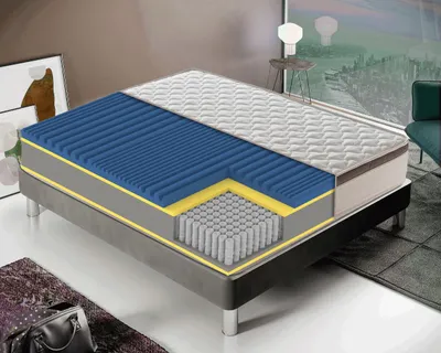 Zdjęcie produktu dla Materac 70 x 200 cm, wysokość 27 cm, materac sprężynowy kieszeniowy, twardość H2, ergonomiczny – zdejmowany pokrowiec, 7 stref