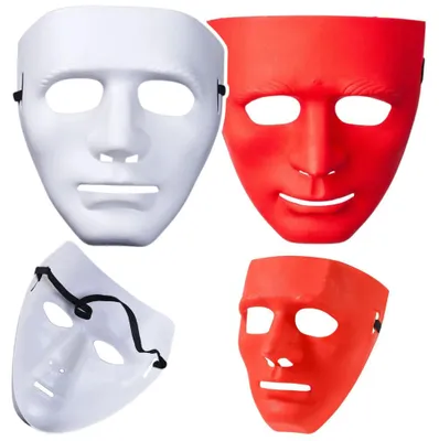 Obrázok produktu pre Maska Anonymous Karneval Halloween na elastickom bielom červenom