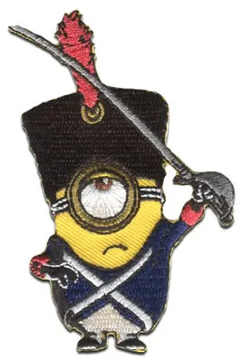 Obrázok produktu pre Minions Stuart Soldier - nášivka, nažehľovacia nášivka, nažehľovacia aplikácia, nášivky, nášivky, na nažehlenie, veľkosť: 5 x 8 cm