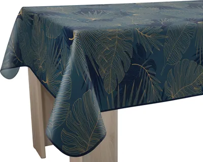 Tischdecke rechteckig wasserabweisend blau 150x350 cm
