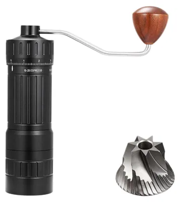 Produktbild von Zimilo Manuelle Kaffeemühle mit Siebeneck-Mahlwerk aus Edelstahl, Externer Mahlgradeinstellung & 30g Kapazität, Handkaffeemühle aus Metall, Schwarz