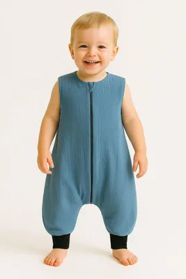 Image de Saco de sommeil en mousseline pour enfants 2-4 ans TOG 1.0 - bleu brudny