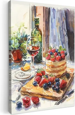 Produktbild von MuchoWow® - Leinwandbilder - Stilleben - Malerei - Abstrakt - Farbenfroh, Wandbild, Wanddeko Bilder Wohnzimmer, 20x30 cm