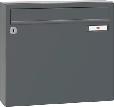 Produktbild von Renz Briefkasten mit Namensschild 370x330x100mm - robuster Aufhängebriefkasten Serie 17, Stahl anthrazitgrau RAL 7016