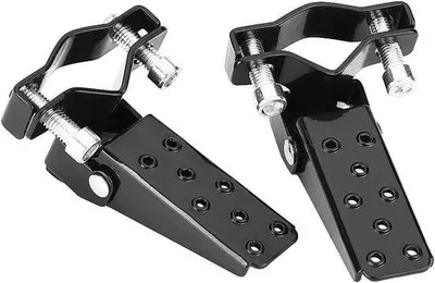 Image de Repose-jambes et repose-pieds pour moto, en acier, noir, 1 paire
