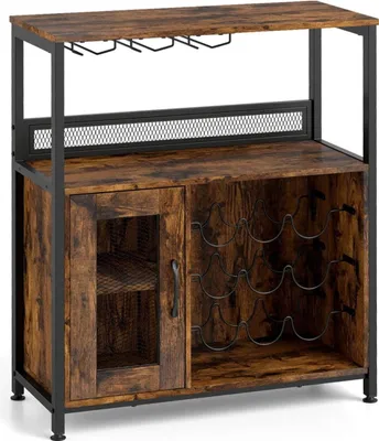 Produktbild von Freistehender Weinschrank mit herausnehmbarem Regal und Glashalter