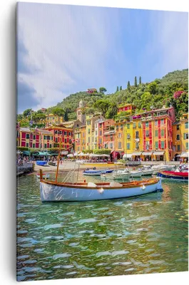 Produktbild von Bild auf Leinwand - Leinwandbild - Einteilig - Weihnachtsmann Margherita Ligure - 70x100cm - Wand Bild - Wandbilder - Leinwanddruck - Wanddekoration - Leinwand bilder - Wandbild - PA70x100-4232
