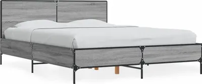 Obrázek produktu pro vidaXL Rám postele šedý Sonoma 120x200 cm materiál na bázi dřeva a kovu