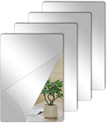 Zdjęcie produktu dla Elastyczne, nieszkliste lusterka akrylowe, 4 sztuki, samoprzylepne, 30 x 20 cm