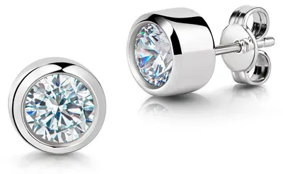 Produktbild von MATERIA 925 Silber Ohrstecker Zirkonia Solitär Ø6mm - Damen Ohrringe Stecker rhodiniert inkl. Box #SO-199
