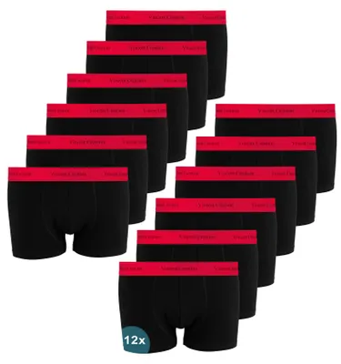 Produktbild von Vincent Creation® Boxershorts 12 Stück Retroshorts XL schwarz/rot