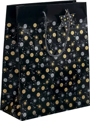 Produktbild von Weihnachts-Geschenktasche Large Stardust 260x330x120mm Packung mit 5 Stück