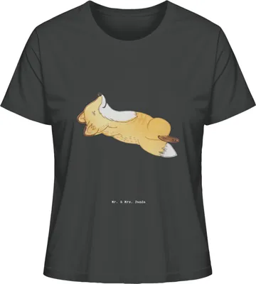 Produktbild von Mr. & Mrs. Panda Basic Shirt Damen Fuchs Crunches Größe M - Anthrazit - Geschenk, Bauchpressen, T-Shirt für Frauen, Fitnessstudio, Oberteil, Mit Print, Fitness, Jersey