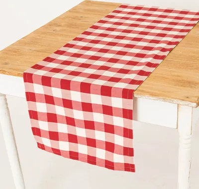 Produktbild von Tischläufer Karos rot weiß 40x160cm von SCHÖNER LEBEN.