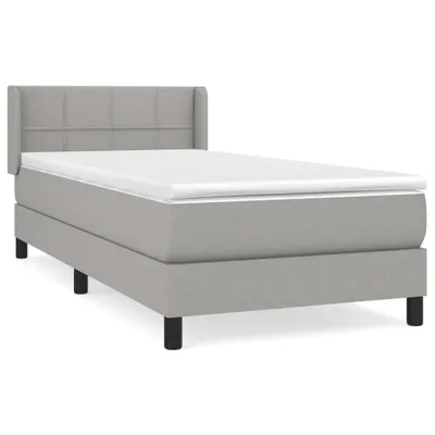 Produktbild von vidaXL Boxspringbett mit Matratze Hellgrau 100x200 cm Stoff