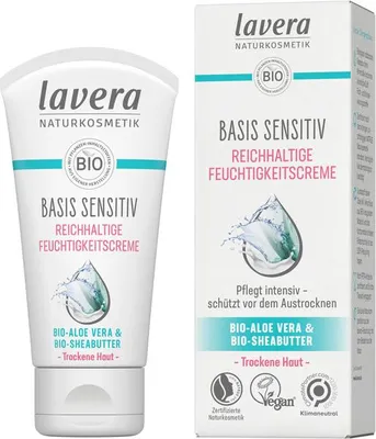 Produktbild von LAVERA BASIS SENSITIV Pflegende Feuchtigkeitscreme mit Bio-Aloe Vera und Bio-Sheabutter