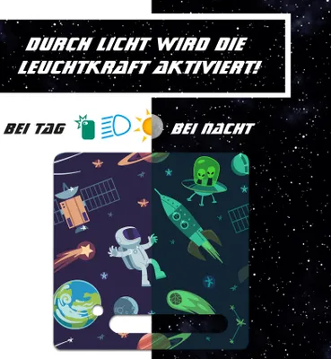 Produktbild von Nachtleuchtende Schutzfolie kompatibel mit Toniebox1 passgenaue Folie mit Motiv Kratzschutz für Musikbox Y031-45 Weltraum