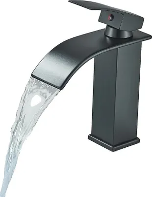 Produktbild von Waschbeckenarmatur, Einhebel, Wasserfall-Design, Matte Schwarz A