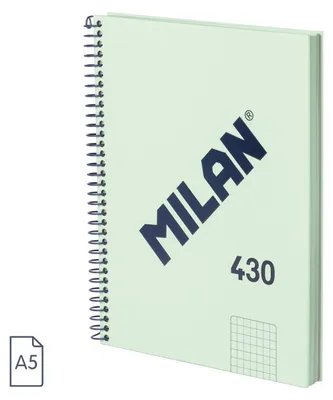 Zdjęcie produktu dla Milan 57153E80SNCGR, Monochromatyczny, Zielony, A5, 80 ark., 95 g/m², Papier w kratkę