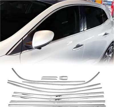 Obrázek produktu pro Okenní lišty pro Renault Megane 2015-2020 nerezová ocel chrom 12ks
