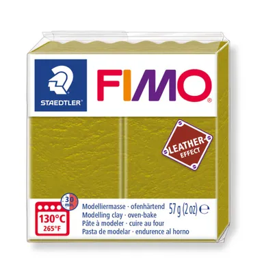 Image de Pâte d'argile polymère 57 g - effet cuir - Olive