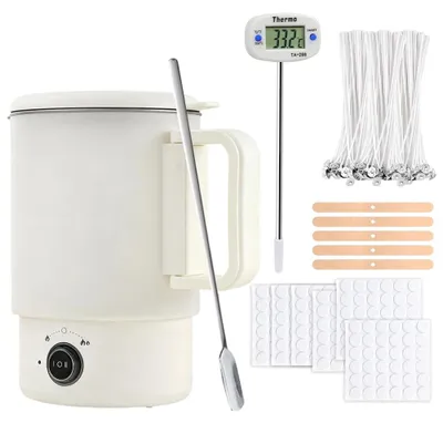 Wachsschmelzgerät 800 ml, 600 W, 2-stufig, mit Dochten & Zubehör