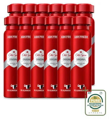 Obrázek produktu pro 12 kusů deodorantu Old Spice Original ve spreji, objem 150 ml – balení