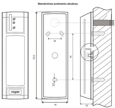 Imagen del producto de Lector de tarjetas de proximidad ROGER MCT12E-BK